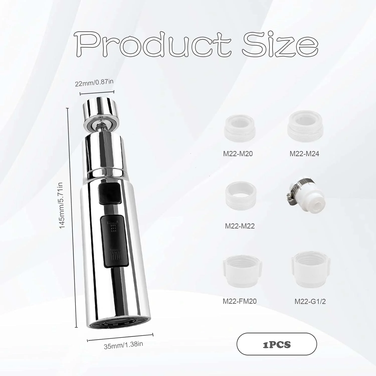 سردوش شیر آشپزخانه TERRIFI، چرخش 360 درجه، افزایش طول شیر، پخش کننده سر شیر جایگزین، اتصال شیر FM22 M24 سینک آشپزخانه، 3 حالت ضد پاشش (نقره ای) سردوش شیر آشپزخانه TERRIFI، چرخش 360 درجه، افزایش طول شیر، پخش کننده سر شیر جایگزین، اتصال شیر FM22 M24 سینک آشپزخانه، 3 حالت ضد پاشش (نقره ای)