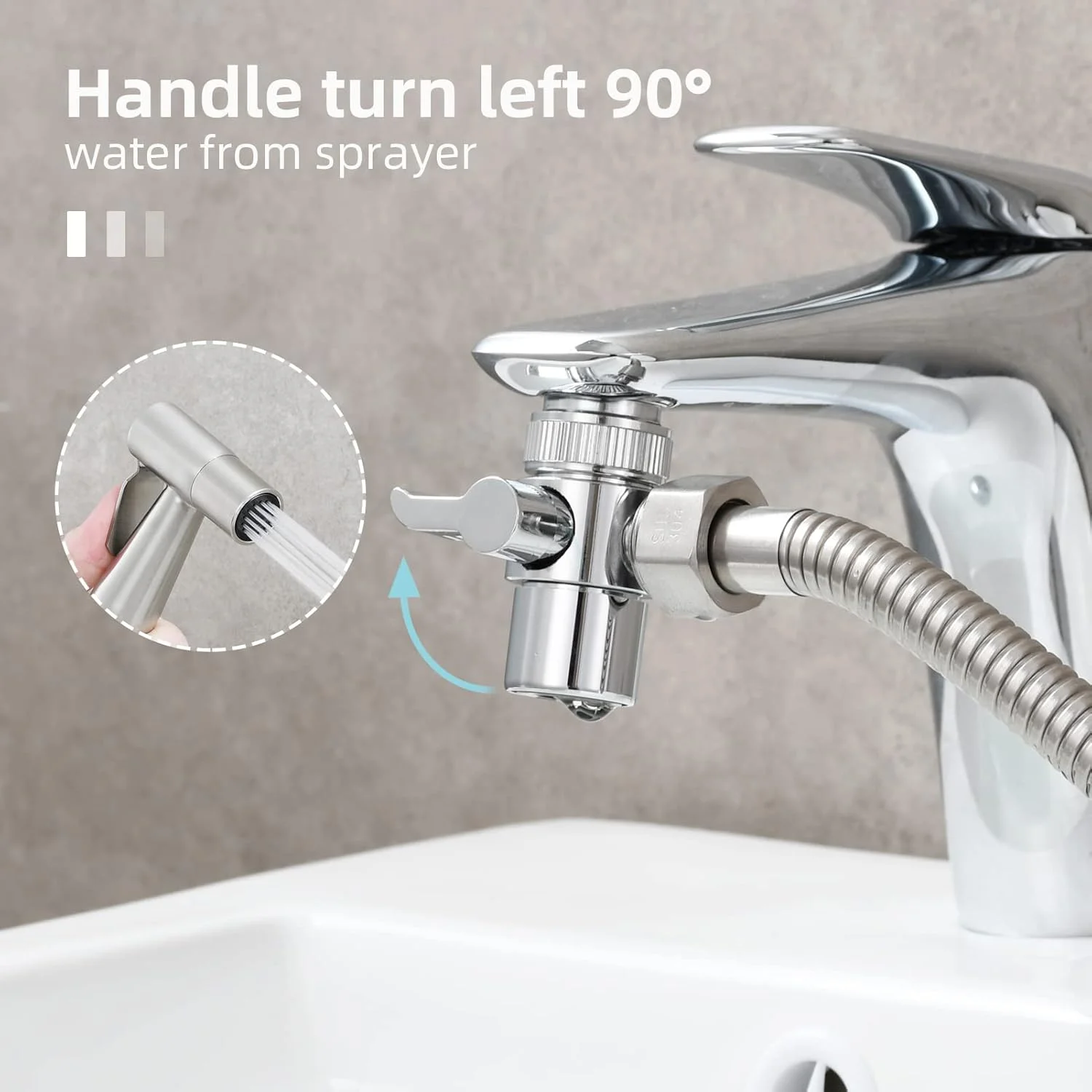 شیر انحرافی برنجی Tecmolog برای شیر سینک آشپزخانه یا شیر روشویی حمام، قطعه تعویضی شیر M22 X M24، SBA021