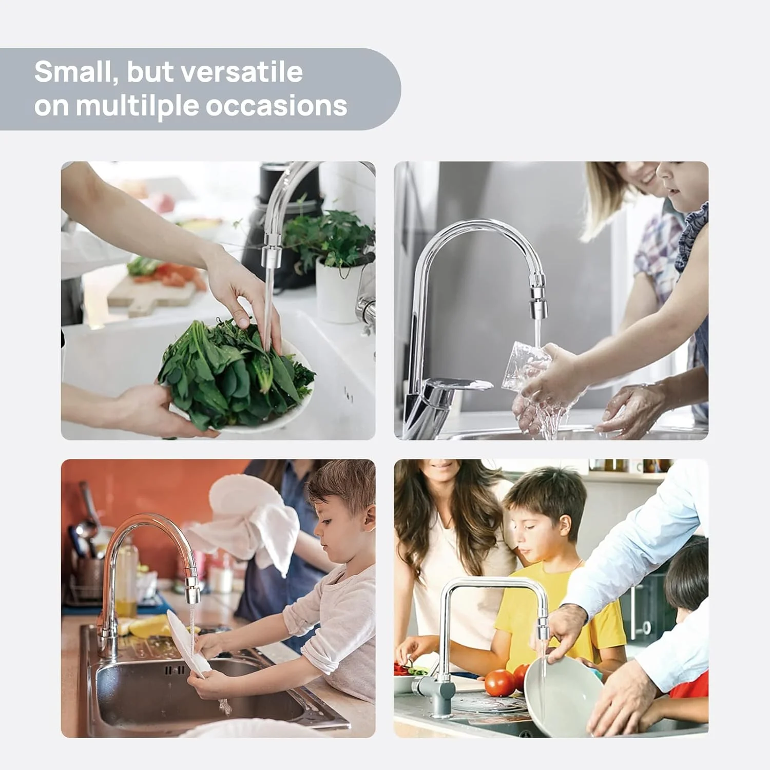 سرشیر فیلتر پاششی JOMOO، شیر آب چرخشی 360 درجه با 5 آداپتور و واشر، قطعه جایگزین اسپری شیر آب برای آشپزخانه و حمام سرشیر فیلتر پاششی JOMOO، شیر آب چرخشی 360 درجه با 5 آداپتور و واشر، قطعه جایگزین اسپری شیر آب برای آشپزخانه و حمام