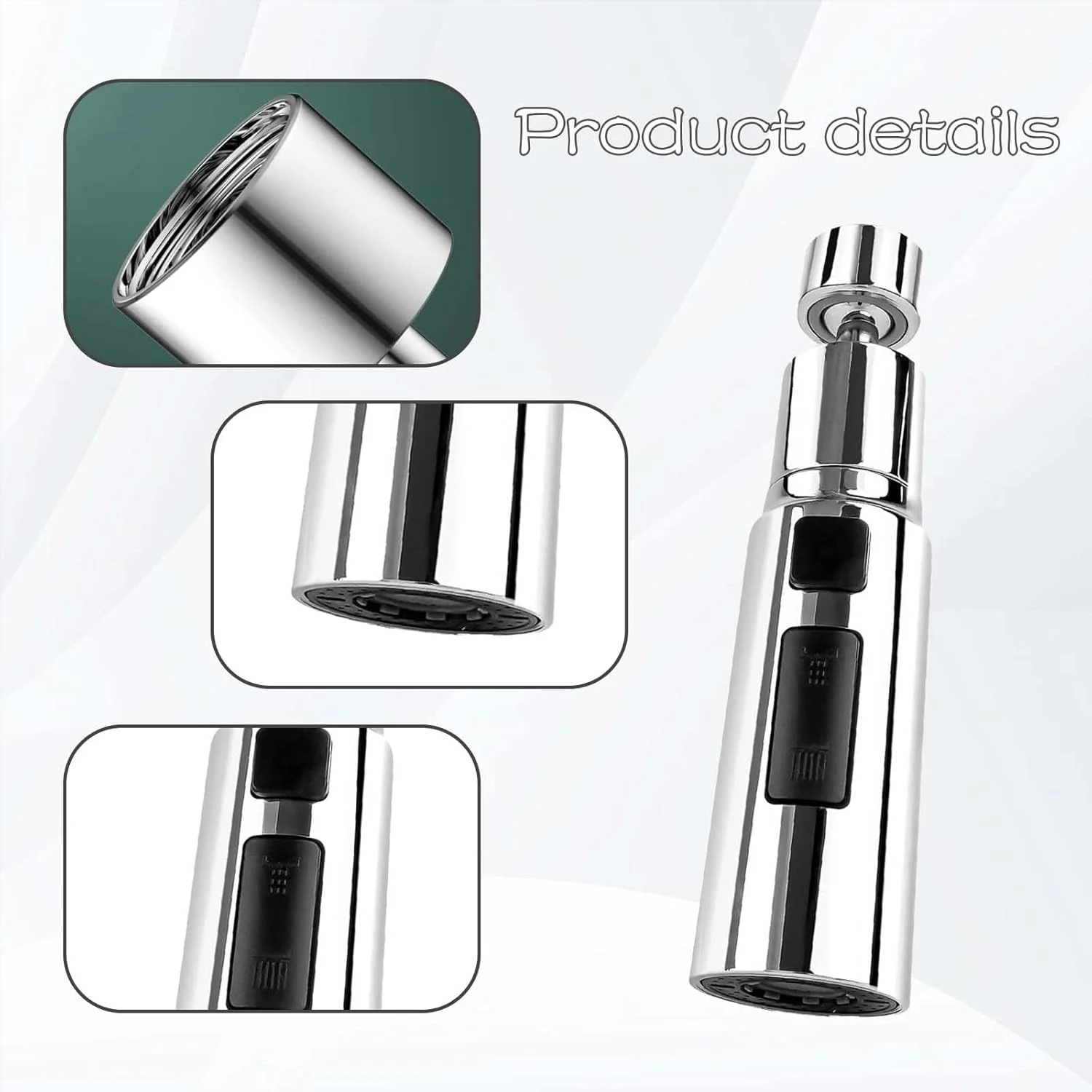 سردوش شیر آشپزخانه TERRIFI، چرخش 360 درجه، افزایش طول شیر، پخش کننده سر شیر جایگزین، اتصال شیر FM22 M24 سینک آشپزخانه، 3 حالت ضد پاشش (نقره ای) سردوش شیر آشپزخانه TERRIFI، چرخش 360 درجه، افزایش طول شیر، پخش کننده سر شیر جایگزین، اتصال شیر FM22 M24 سینک آشپزخانه، 3 حالت ضد پاشش (نقره ای)