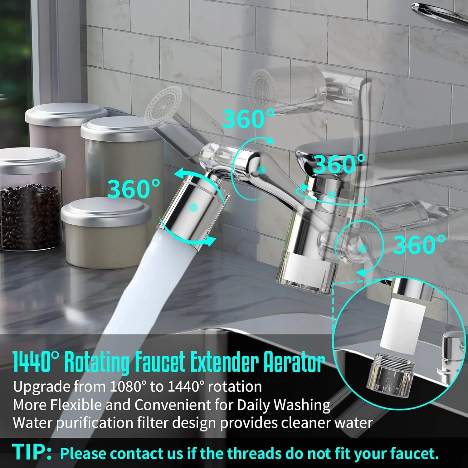 افزایش دهنده چرخان 1440 درجه شیر آب با فیلتر آب قابل مشاهده و هشت المنت فیلتر جایگزین، شیر آب تاشو جهانی ضد پاشش با دو حالت خروجی آب برای سینک آشپزخانه و حمام افزایش دهنده چرخان 1440 درجه شیر آب با فیلتر آب قابل مشاهده و هشت المنت فیلتر جایگزین، شیر آب تاشو جهانی ضد پاشش با دو حالت خروجی آب برای سینک آشپزخانه و حمام