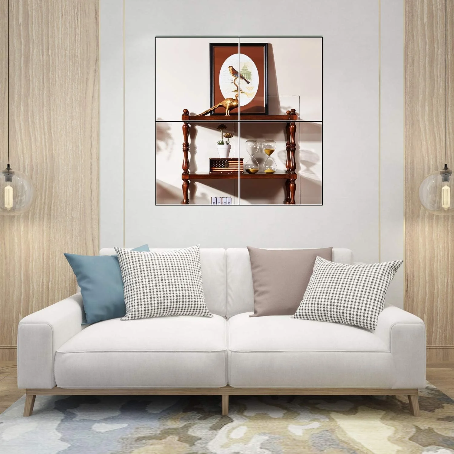 کاشی آینه دیواری تمام قد شیشه ای SKY-TOUCH، 4 عدد 30 * 30 سانتی متر: آینه بدون قاب نصب شده روی دیوار برای خانه، دفتر، اتاق خواب، اتاق نشیمن، حمام، درب، باشگاه کاشی آینه دیواری تمام قد شیشه ای SKY-TOUCH، 4 عدد 30 * 30 سانتی متر: آینه بدون قاب نصب شده روی دیوار برای خانه، دفتر، اتاق خواب، اتاق نشیمن، حمام، درب، باشگاه