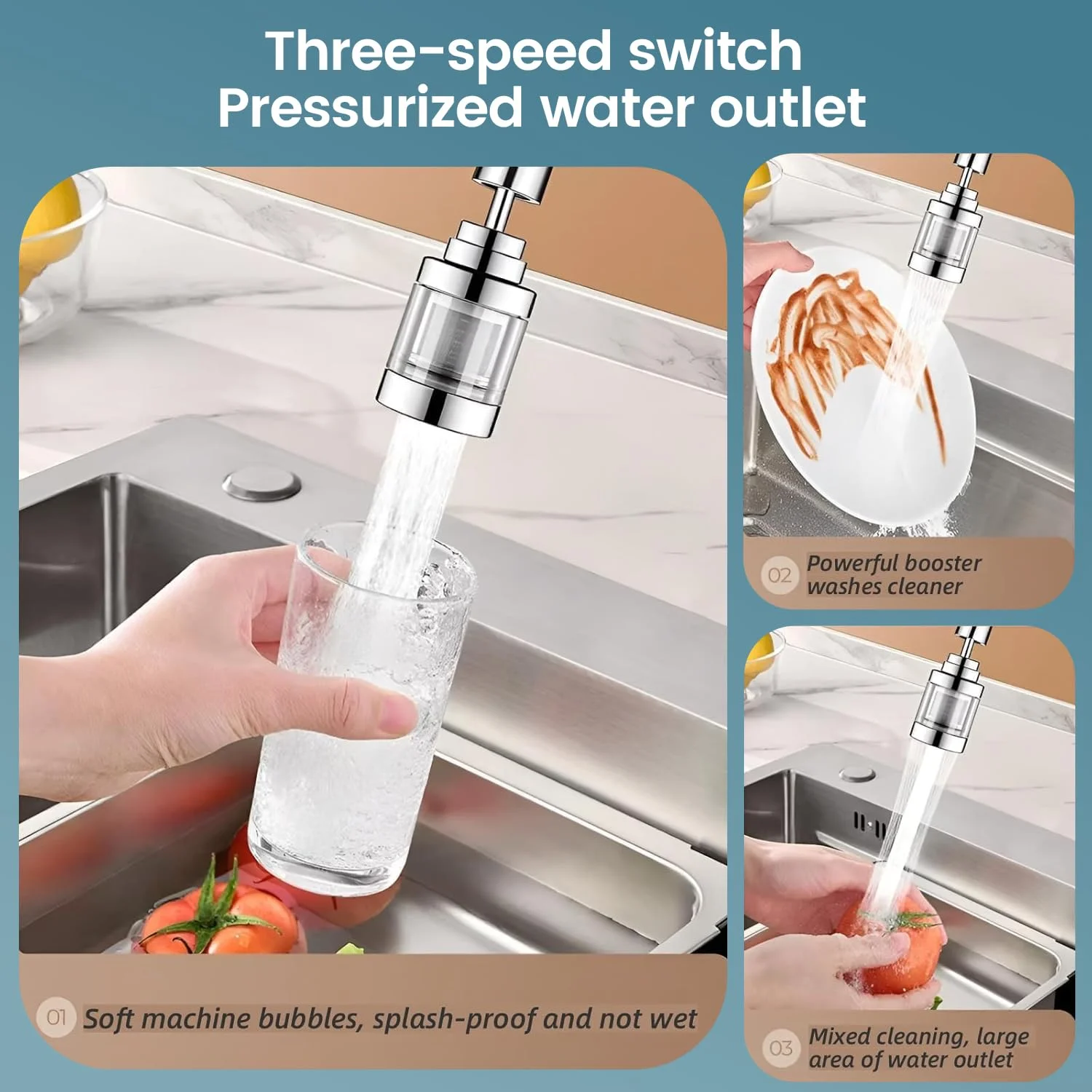 فیلتر آب شیر ظرفشویی آمیناک، فیلتر شیر آشپزخانه چرخشی 360 درجه با هسته استیل ضد زنگ - حذف کلر، فلوراید، فلزات سنگین، کاهش مواد معدنی آب سخت برای آشپزخانه فیلتر آب شیر ظرفشویی آمیناک، فیلتر شیر آشپزخانه چرخشی 360 درجه با هسته استیل ضد زنگ - حذف کلر، فلوراید، فلزات سنگین، کاهش مواد معدنی آب سخت برای آشپزخانه