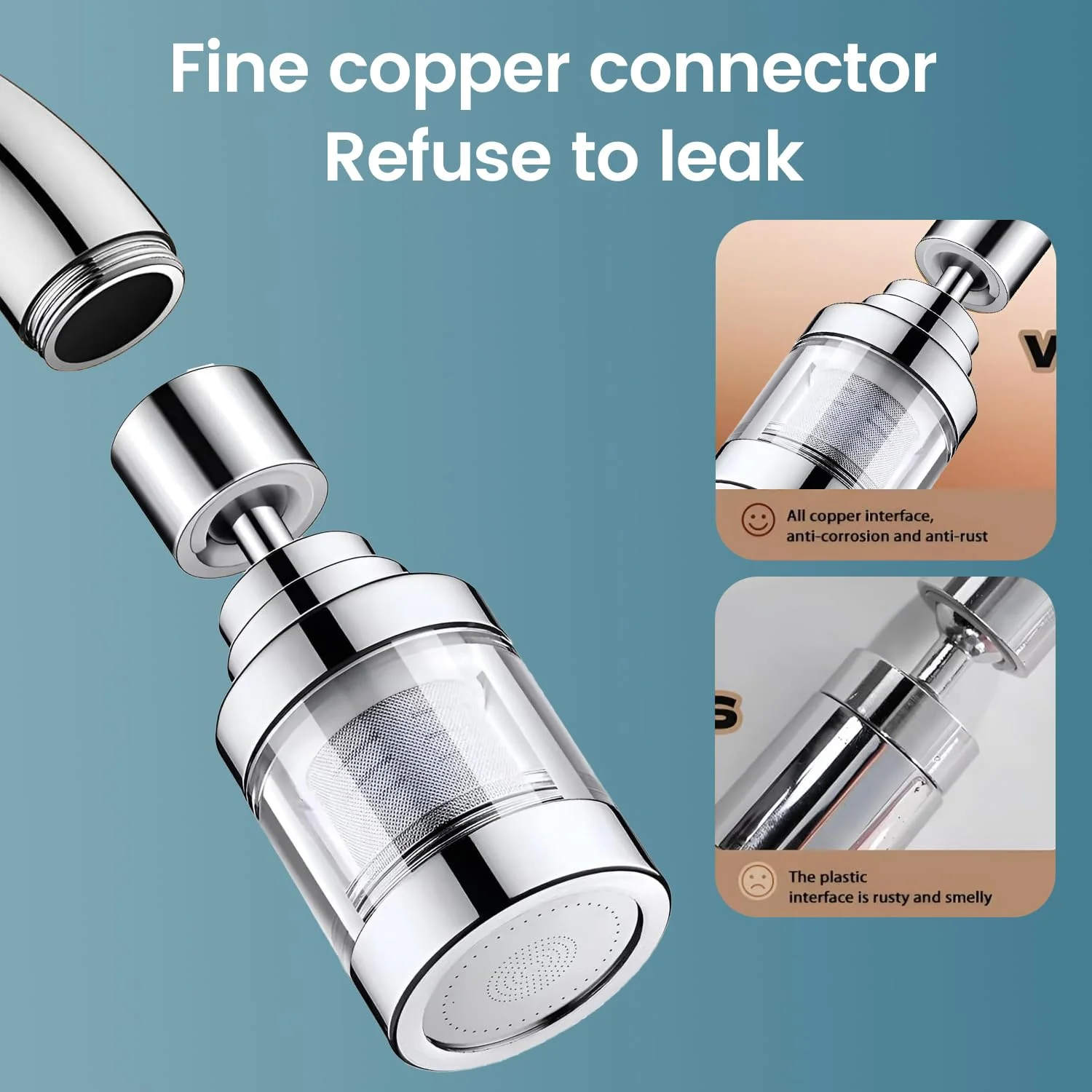 فیلتر آب شیر ظرفشویی آمیناک، فیلتر شیر آشپزخانه چرخشی 360 درجه با هسته استیل ضد زنگ - حذف کلر، فلوراید، فلزات سنگین، کاهش مواد معدنی آب سخت برای آشپزخانه فیلتر آب شیر ظرفشویی آمیناک، فیلتر شیر آشپزخانه چرخشی 360 درجه با هسته استیل ضد زنگ - حذف کلر، فلوراید، فلزات سنگین، کاهش مواد معدنی آب سخت برای آشپزخانه