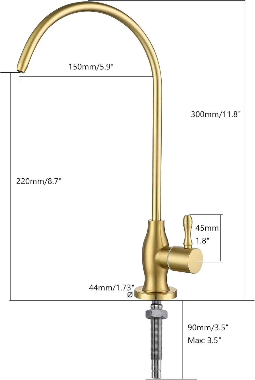 GULICA Drinking Water Purifier Faucet, Commercial Water Filtration Faucet for Under Sink Water Filter System Kitchen Bar Sink Drinking Water Faucet, Drinking Water Dispenser Brushed Gold GULICA Drinking Water Purifier Faucet, Commercial Water Filtration Faucet for Under Sink Water Filter System Kitchen Bar Sink Drinking Water Faucet, Drinking Water Dispenser Brushed Gold