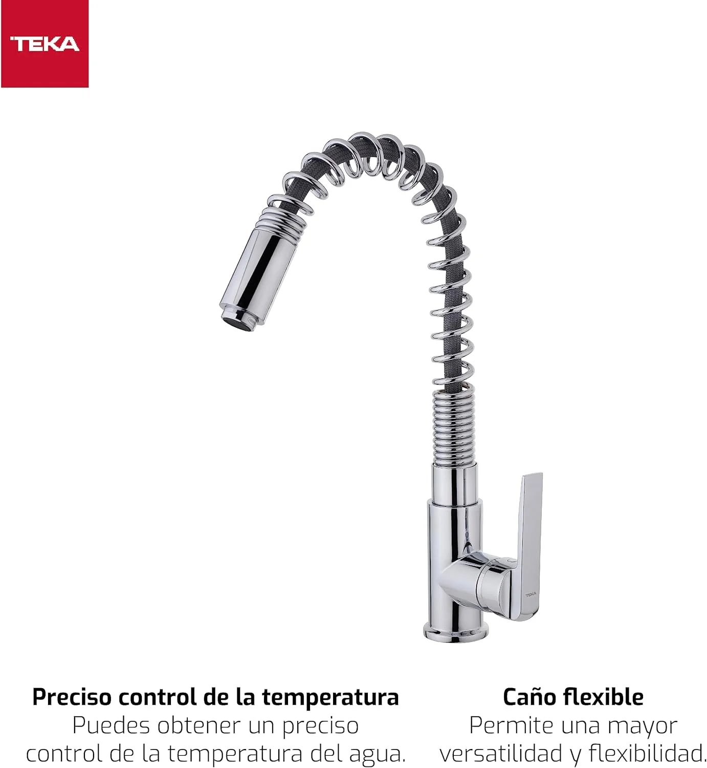 شیر آشپزخانه نیمه حرفه ای TEKA IN 934 با علم انعطاف پذیر، روکش کروم 539341200 شیر آشپزخانه نیمه حرفه ای TEKA IN 934 با علم انعطاف پذیر، روکش کروم 539341200