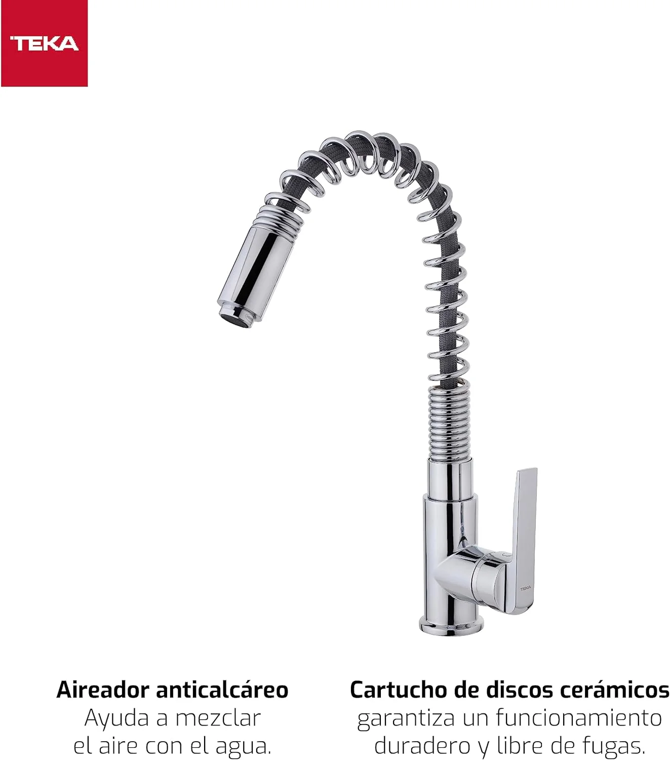 شیر آشپزخانه نیمه حرفه ای TEKA IN 934 با علم انعطاف پذیر، روکش کروم 539341200 شیر آشپزخانه نیمه حرفه ای TEKA IN 934 با علم انعطاف پذیر، روکش کروم 539341200