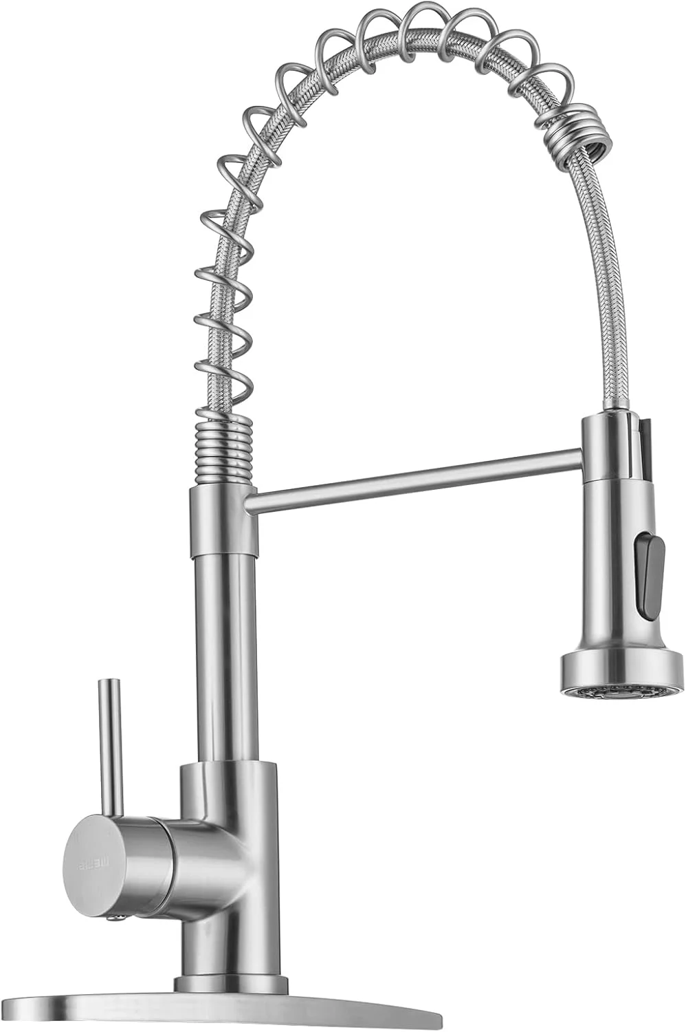 شیرآلات آشپزخانه WEWE، شیر آشپزخانه نیکل برس خورده با اسپری کشویی، شیر سینک آشپزخانه استیل ضد زنگ تک دسته فنری صنعتی با صفحه عرشه، 1 سوراخ یا 3 سوراخ برای لباسشویی RV شیرآلات آشپزخانه WEWE، شیر آشپزخانه نیکل برس خورده با اسپری کشویی، شیر سینک آشپزخانه استیل ضد زنگ تک دسته فنری صنعتی با صفحه عرشه، 1 سوراخ یا 3 سوراخ برای لباسشویی RV