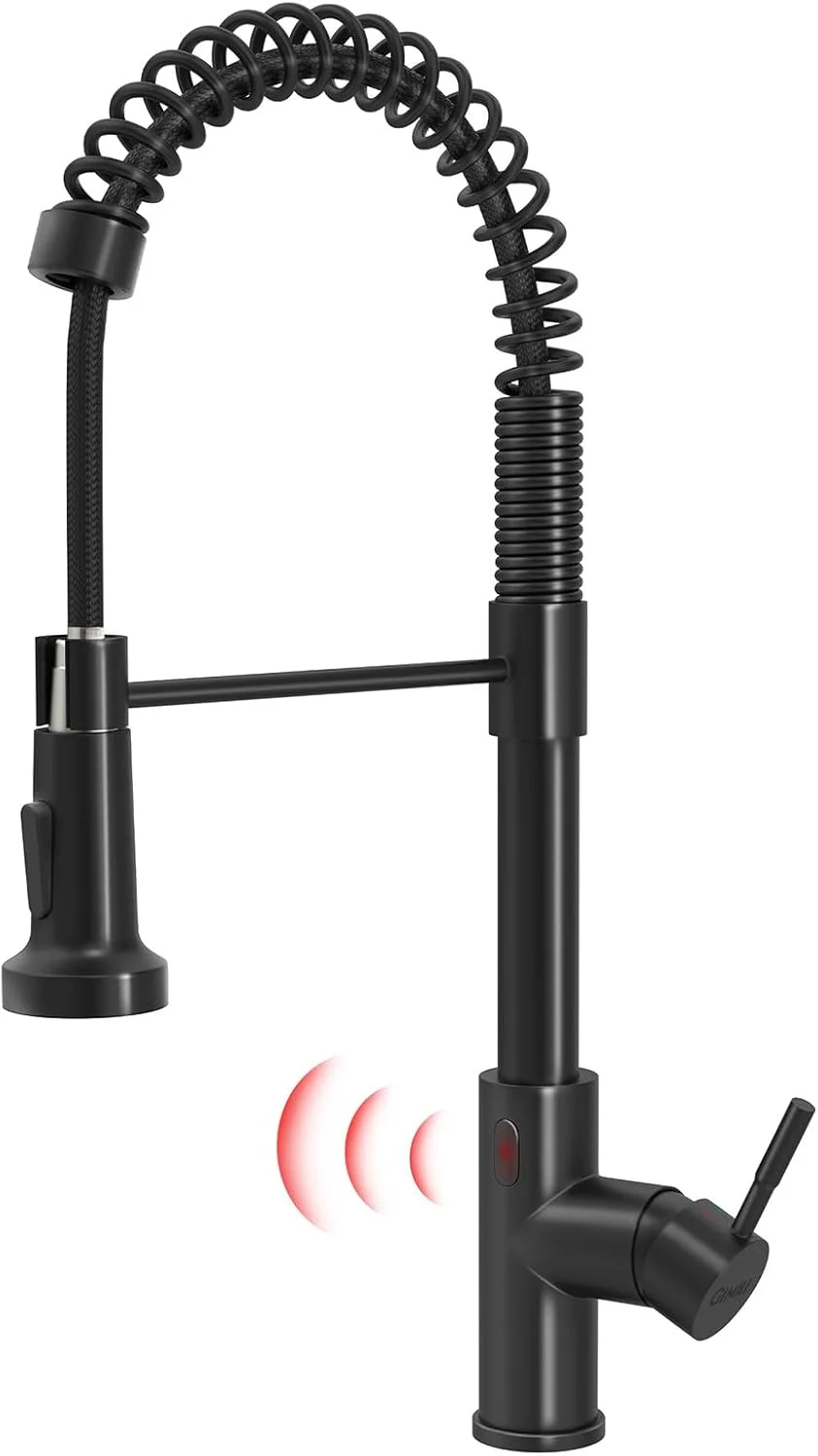 شیر آشپزخانه مشکی GIMILI با اسپری کشویی، تک دسته، فنری شیر آشپزخانه مشکی GIMILI با اسپری کشویی، تک دسته، فنری