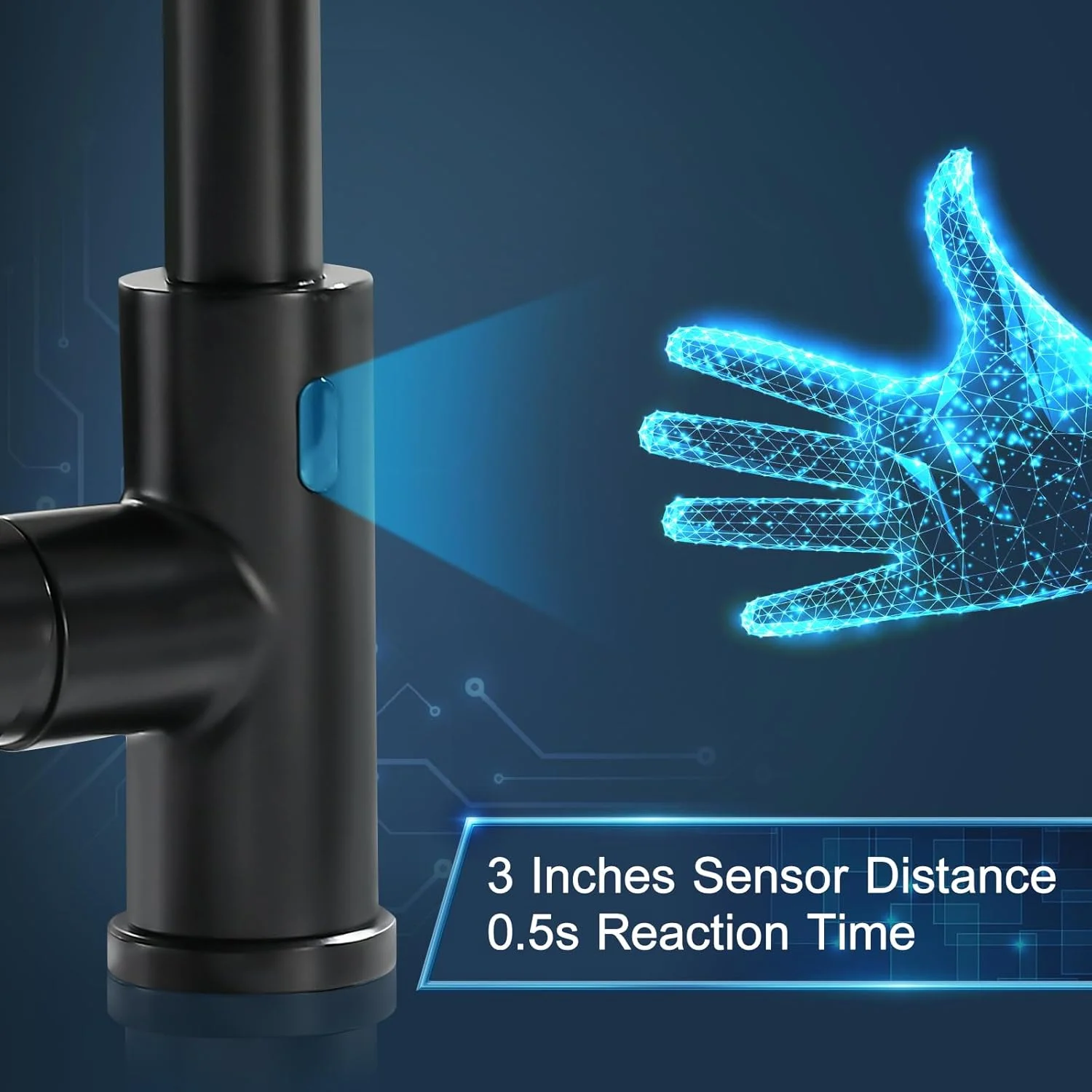 شیر آشپزخانه مشکی GIMILI با اسپری کشویی، تک دسته، فنری شیر آشپزخانه مشکی GIMILI با اسپری کشویی، تک دسته، فنری