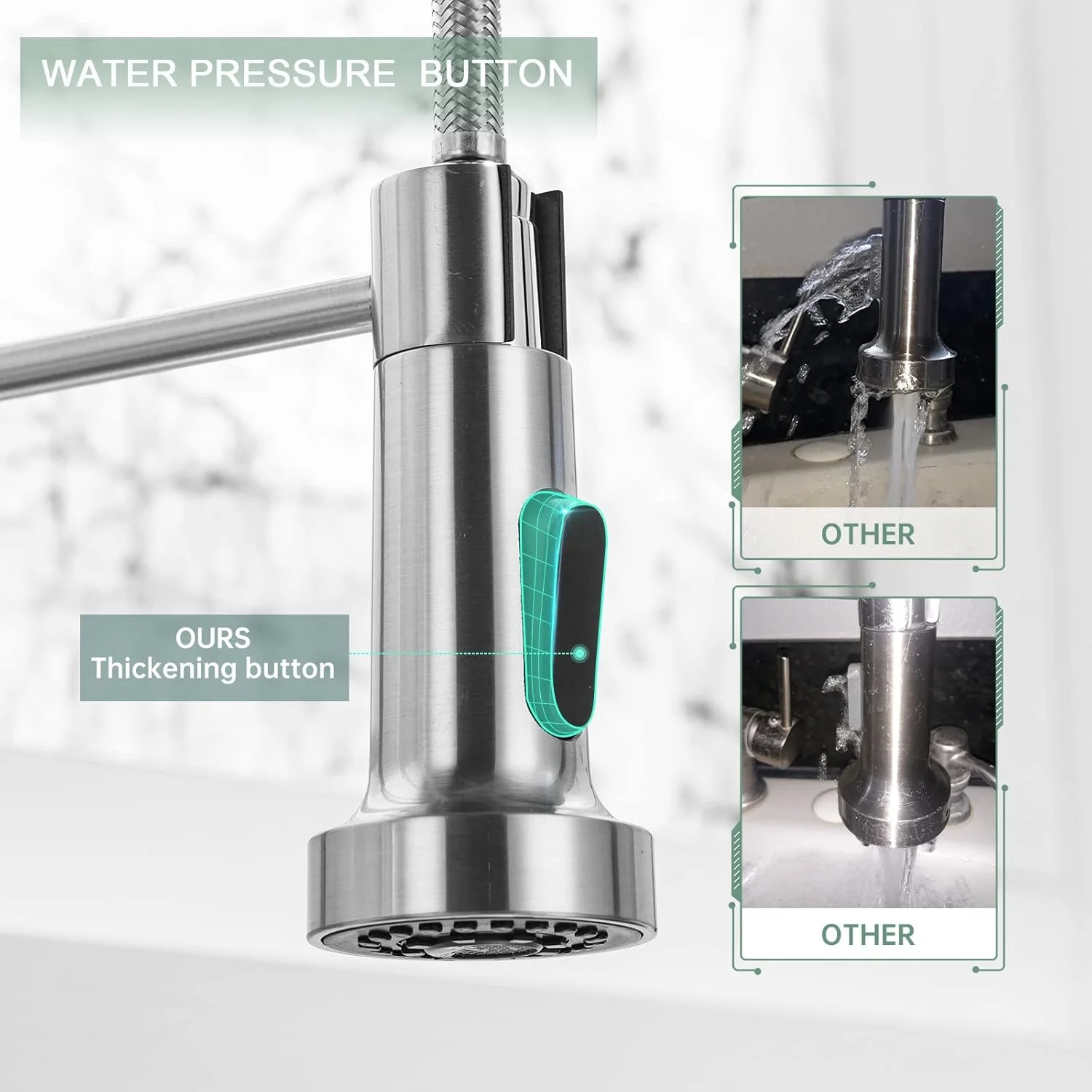 شیرآلات آشپزخانه WEWE، شیر آشپزخانه نیکل برس خورده با اسپری کشویی، شیر سینک آشپزخانه استیل ضد زنگ تک دسته فنری صنعتی با صفحه عرشه، 1 سوراخ یا 3 سوراخ برای لباسشویی RV شیرآلات آشپزخانه WEWE، شیر آشپزخانه نیکل برس خورده با اسپری کشویی، شیر سینک آشپزخانه استیل ضد زنگ تک دسته فنری صنعتی با صفحه عرشه، 1 سوراخ یا 3 سوراخ برای لباسشویی RV