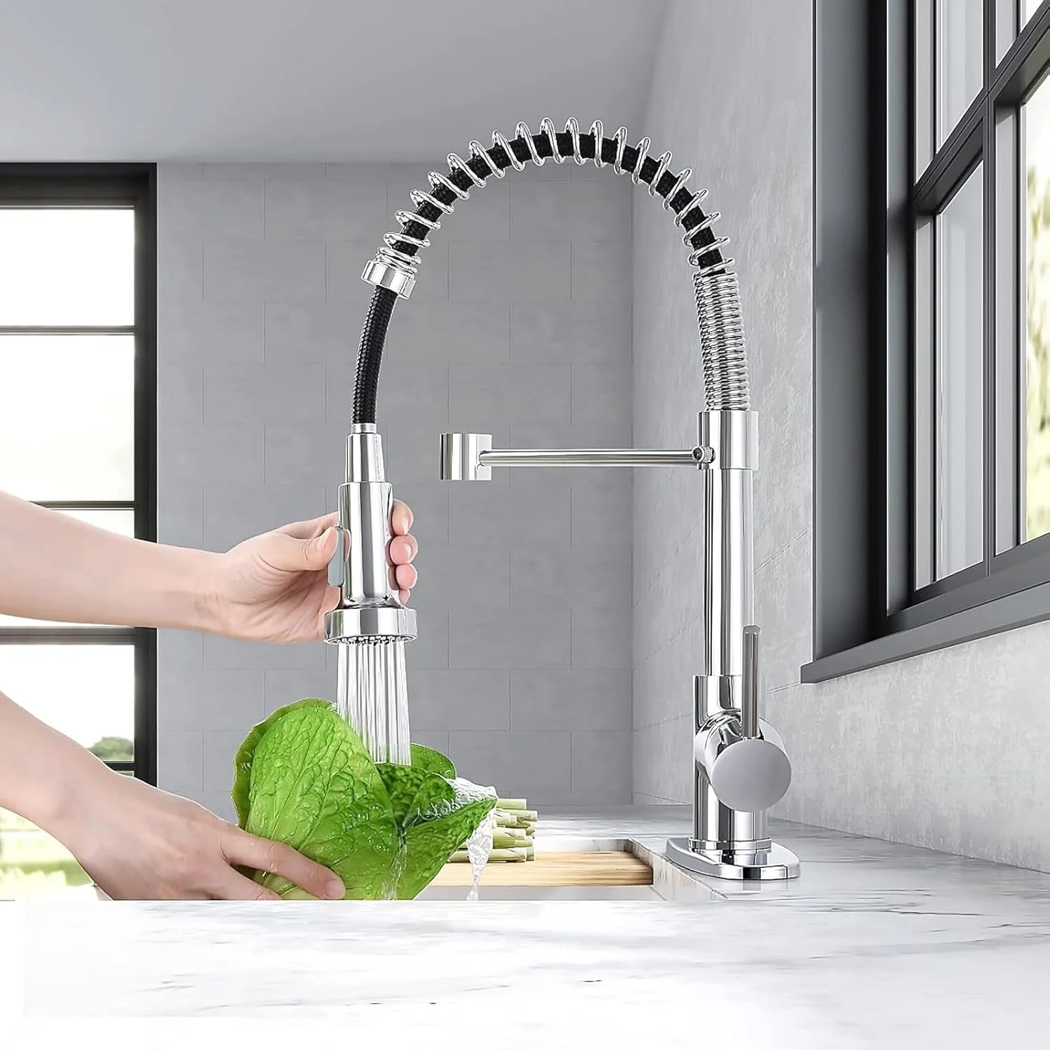 شیرآلات آشپزخانه VAODO، با اسپری کشویی، شیر آب فیلتر آب سینک ظرفشویی استیل جامد، شیر آب سینک نیکل برس خورده برای خانه های روستایی، کمپر، لباسشویی، کارواش، بار، آبکاری شیرآلات آشپزخانه VAODO، با اسپری کشویی، شیر آب فیلتر آب سینک ظرفشویی استیل جامد، شیر آب سینک نیکل برس خورده برای خانه های روستایی، کمپر، لباسشویی، کارواش، بار، آبکاری