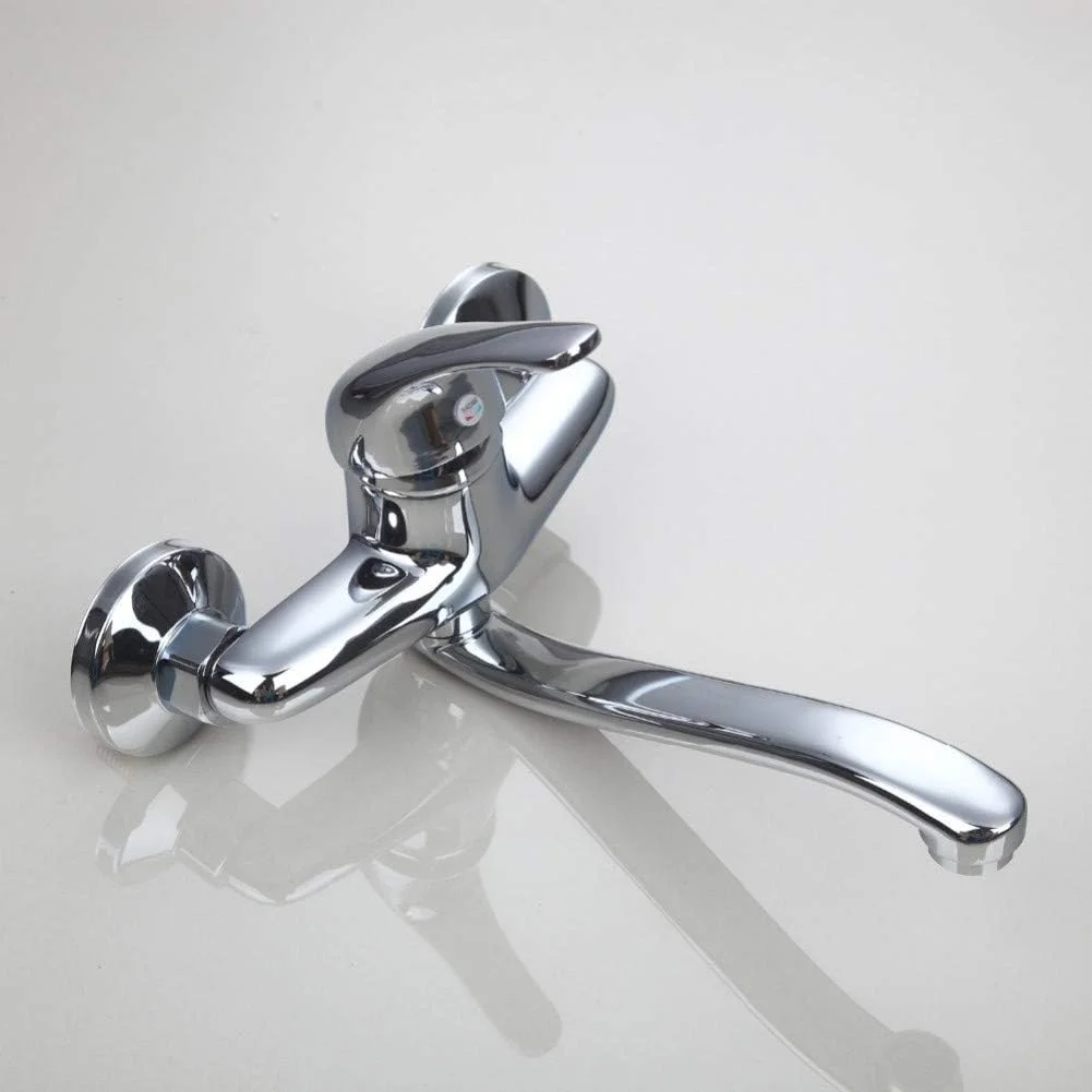 شیر آب روشویی برنجی جامد HommomH YHSGY، شیر آب گرم و سرد تک دسته، روکش کروم، شیرهای مخلوط کن سینک آشپزخانه حمام، نصب دیواری شیر آب روشویی برنجی جامد HommomH YHSGY، شیر آب گرم و سرد تک دسته، روکش کروم، شیرهای مخلوط کن سینک آشپزخانه حمام، نصب دیواری