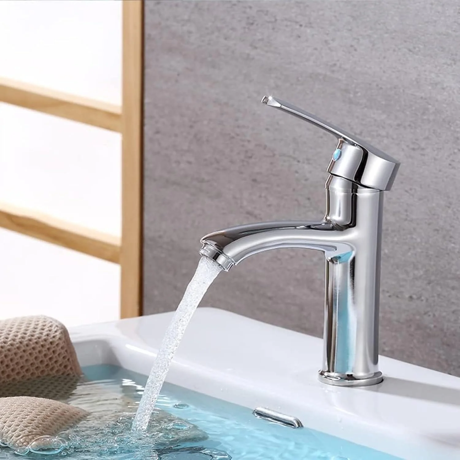 شیر روشویی، شیر تک اهرمی آب سرد و گرم حمام، شیر روشویی، سینک، آبدارخانه، قابل استفاده در آشپزخانه و لباسشویی، ست کامل با روکش کروم مدرن.