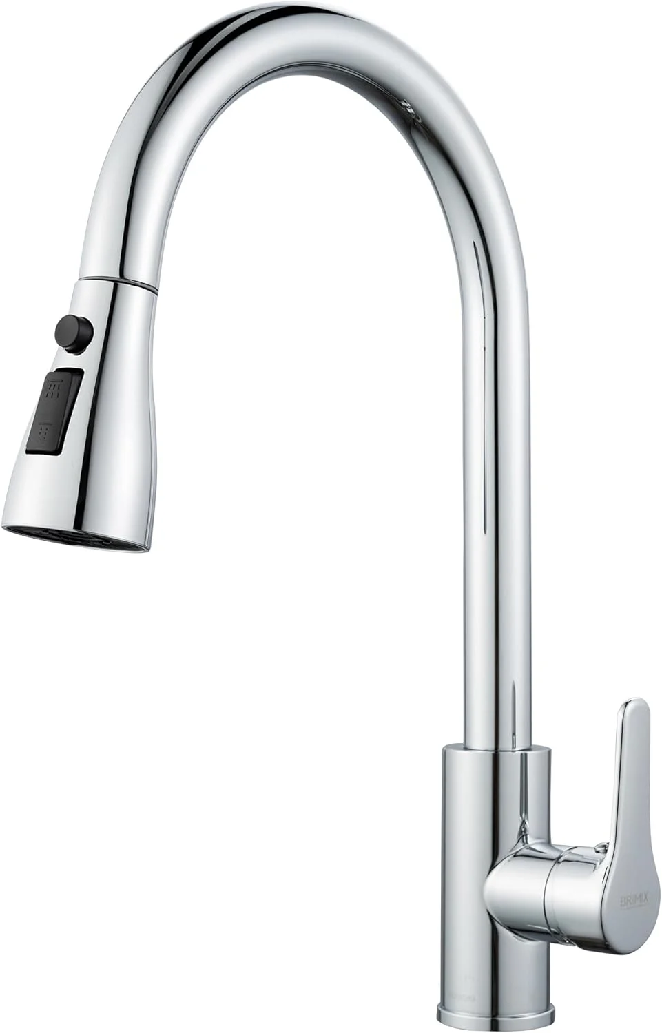 شیر آشپزخانه BRIMIX با اسپری کشویی، شیر آشپزخانه سنگین، شیر مخلوط کن سینک آشپزخانه استیل ضد زنگ با 3 حالت آب، شیر آشپزخانه تک دستگیره (کروم، معمولی)