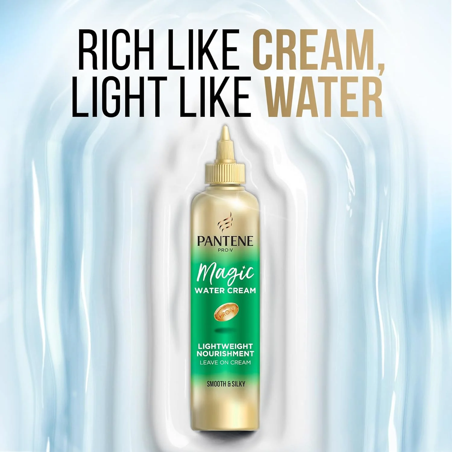 نرم کننده موی بدون آبکشی پنتن پرو-وی، صاف و ابریشمی، مجیک واتر سبک، برای تغذیه بدون سنگینی، 270 میلی لیتر نرم کننده موی بدون آبکشی پنتن پرو-وی، صاف و ابریشمی، مجیک واتر سبک، برای تغذیه بدون سنگینی، 270 میلی لیتر