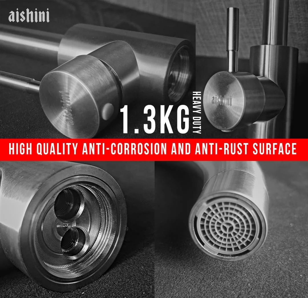 شیر آشپزخانه استیل ضد زنگ آیشینی، شیر سینک آشپزخانه کروم، تک دسته نصب شده روی سینک، شیرهای آب گرم و سرد، 1.3 کیلوگرم سنگین، مخلوط کن آشپزخانه چرخش 360 درجه (کروم) شیر آشپزخانه استیل ضد زنگ آیشینی، شیر سینک آشپزخانه کروم، تک دسته نصب شده روی سینک، شیرهای آب گرم و سرد، 1.3 کیلوگرم سنگین، مخلوط کن آشپزخانه چرخش 360 درجه (کروم)