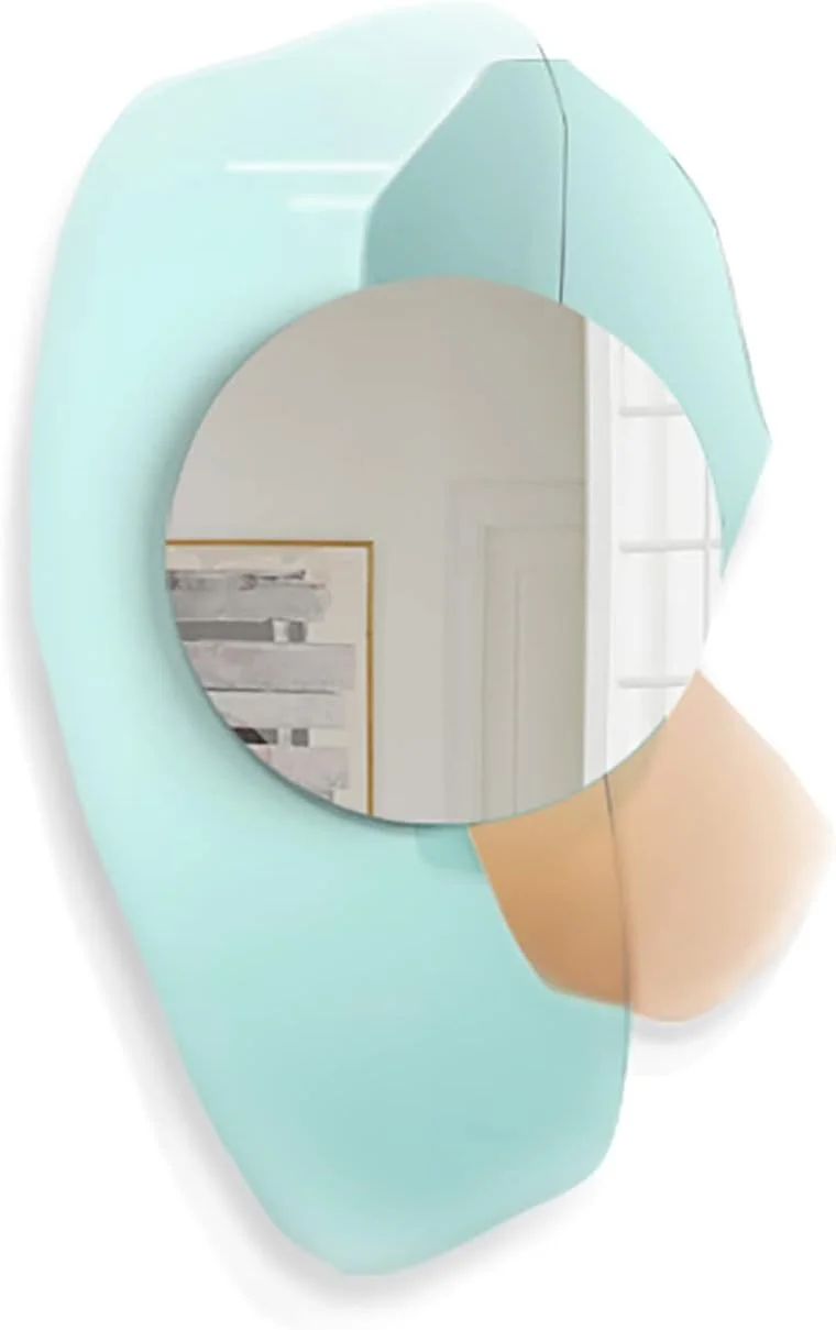 آینه دیواری تزئینی ABHJKLM، آینه بزرگ دیواری، آویز دکوراسیون هنری مدرن، مناسب برای اتاق نشیمن، ورودی، کافه، 60 در 90 سانتی متر