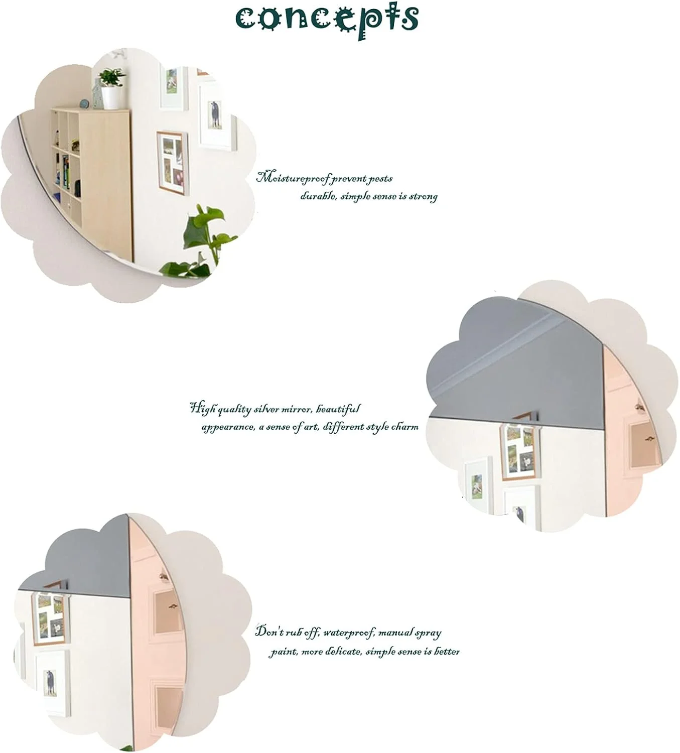 آینه دیواری ABHJKLM، آینه تزئینی، آینه راهرو ورودی با آینه HD برای اتاق نشیمن، سرویس بهداشتی، شومینه آینه دیواری ABHJKLM، آینه تزئینی، آینه راهرو ورودی با آینه HD برای اتاق نشیمن، سرویس بهداشتی، شومینه