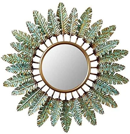 آینه دیواری سه بعدی ABHJKLM، آینه تزئینی خلاقانه ورودی، آینه آفتابگردان آویز برای رستوران، اتاق نشیمن و حمام، 90 سانتی متر