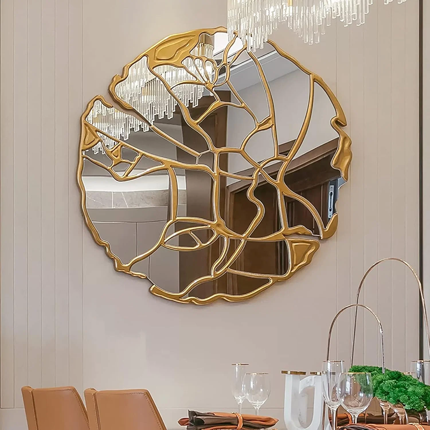 آینه دیواری تزئینی ABHJKLM، آویز تزئین دیوار، آینه گرد بزرگ، دکور دیوار برای اتاق خواب، حمام، اتاق نشیمن، ورودی آینه دیواری تزئینی ABHJKLM، آویز تزئین دیوار، آینه گرد بزرگ، دکور دیوار برای اتاق خواب، حمام، اتاق نشیمن، ورودی