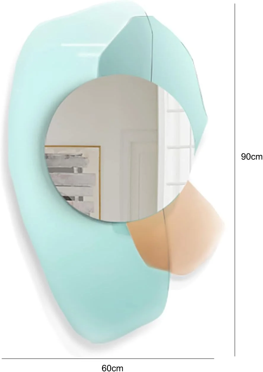 آینه دیواری تزئینی ABHJKLM، آینه بزرگ دیواری، آویز دکوراسیون هنری مدرن، مناسب برای اتاق نشیمن، ورودی، کافه، 60 در 90 سانتی متر آینه دیواری تزئینی ABHJKLM، آینه بزرگ دیواری، آویز دکوراسیون هنری مدرن، مناسب برای اتاق نشیمن، ورودی، کافه، 60 در 90 سانتی متر