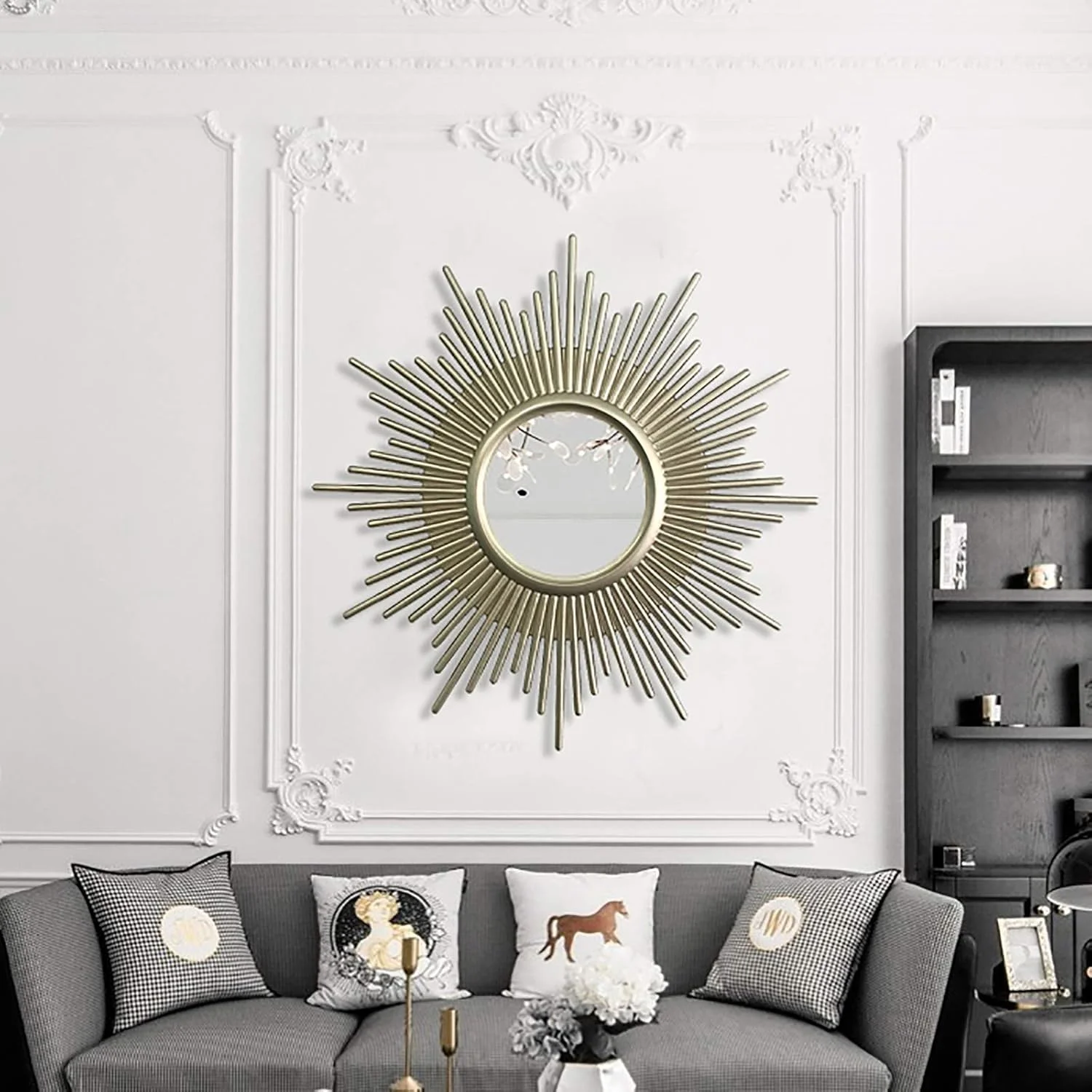 آینه تزئینی دیواری ABHJKLM، آینه ورودی، آینه شومینه برای اتاق نشیمن، حمام، اتاق خواب و راهرو آینه تزئینی دیواری ABHJKLM، آینه ورودی، آینه شومینه برای اتاق نشیمن، حمام، اتاق خواب و راهرو