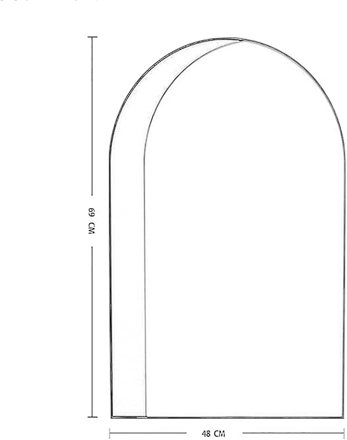 آینه قوسی ABHJKLM با ابعاد 60 در 86 سانتی متر، آینه دیواری دکوراتیو خاص، آینه خانگی برای حمام، نصب آسان، اثر هنری منحصر به فرد آینه قوسی ABHJKLM با ابعاد 60 در 86 سانتی متر، آینه دیواری دکوراتیو خاص، آینه خانگی برای حمام، نصب آسان، اثر هنری منحصر به فرد