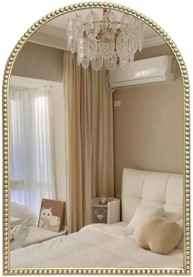 آینه قدی کمانی طرح عتیقه مناسب سرویس بهداشتی، اتاق خواب، نشیمن و آرایش مدل 90x60cm با قاب تزیینی طلایی