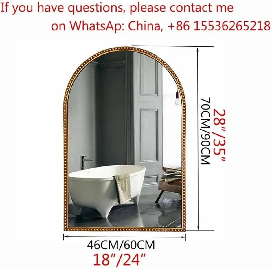 آینه قدی کمانی طرح عتیقه مناسب سرویس بهداشتی، اتاق خواب، نشیمن و آرایش مدل 90x60cm با قاب تزیینی طلایی آینه قدی کمانی طرح عتیقه مناسب سرویس بهداشتی، اتاق خواب، نشیمن و آرایش مدل 90x60cm با قاب تزیینی طلایی