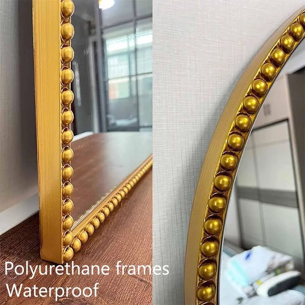 آینه قدی کمانی طرح عتیقه مناسب سرویس بهداشتی، اتاق خواب، نشیمن و آرایش مدل 90x60cm با قاب تزیینی طلایی آینه قدی کمانی طرح عتیقه مناسب سرویس بهداشتی، اتاق خواب، نشیمن و آرایش مدل 90x60cm با قاب تزیینی طلایی