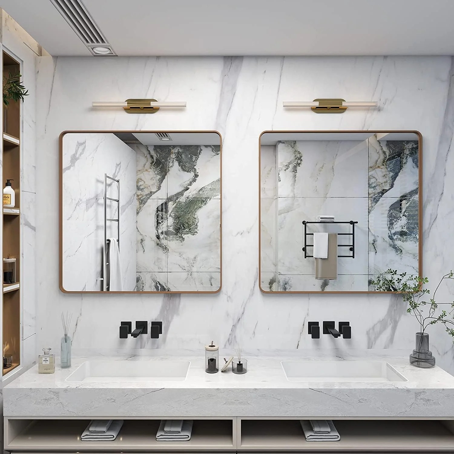 آینه دیواری مربع مناسب آرایش، آینه مدرن فلزی با قاب فلزی، آینه آویز تزئینی دیواری با گوشه های گرد مناسب اتاق خواب، اتاق نشیمن، ورودی راهرو (70 * 70 سانتی متر، طلایی) آینه دیواری مربع مناسب آرایش، آینه مدرن فلزی با قاب فلزی، آینه آویز تزئینی دیواری با گوشه های گرد مناسب اتاق خواب، اتاق نشیمن، ورودی راهرو (70 * 70 سانتی متر، طلایی)