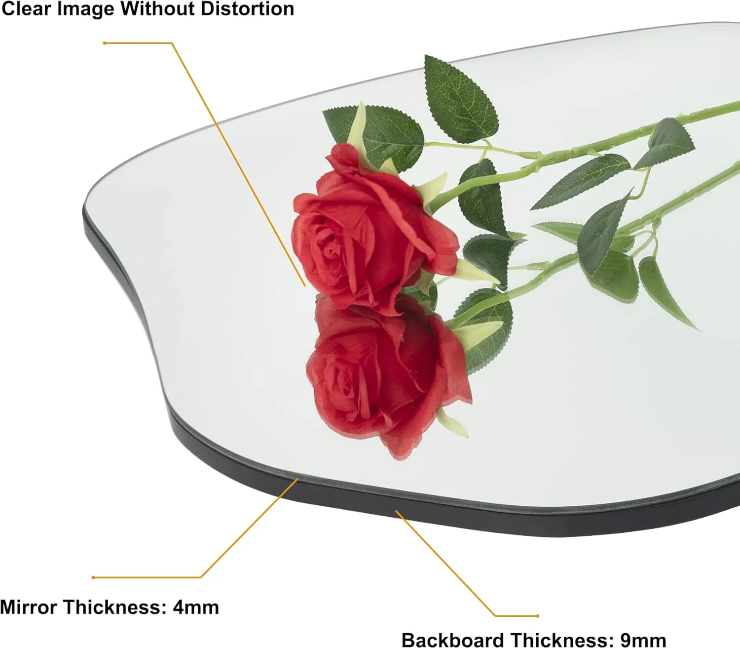 آینه دیواری نامتقارن BOMINICA، آینه بدون قاب و نامنظم برای حمام، اتاق نشیمن، ورودی، اتاق خواب، 50 در 70 سانتی متر آینه دیواری نامتقارن BOMINICA، آینه بدون قاب و نامنظم برای حمام، اتاق نشیمن، ورودی، اتاق خواب، 50 در 70 سانتی متر