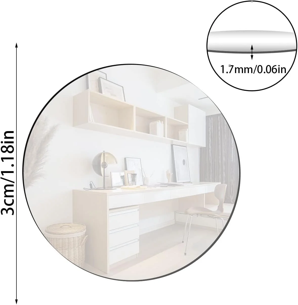 آینه گرد DARENYI، بسته 30 عددی، کاشی آینه ای 3 سانتی متری، آینه دیواری خود چسب، آینه چسبی، آینه پلاستیکی انعطاف پذیر بدون قاب، آینه کوچک برای دکوراسیون اتاق نشیمن، اتاق خواب آینه گرد DARENYI، بسته 30 عددی، کاشی آینه ای 3 سانتی متری، آینه دیواری خود چسب، آینه چسبی، آینه پلاستیکی انعطاف پذیر بدون قاب، آینه کوچک برای دکوراسیون اتاق نشیمن، اتاق خواب