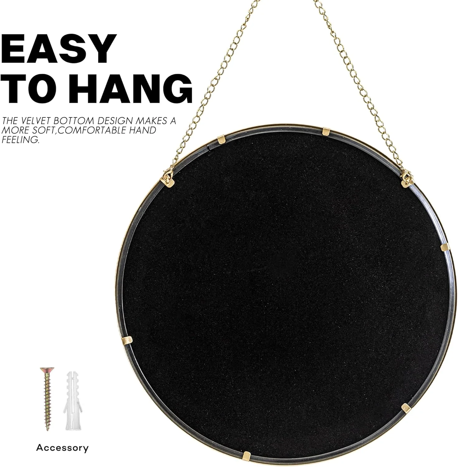 آینه گرد آویز دکوری Decoccino، آینه طلایی گرد با زنجیر آویز برای حمام، اتاق خواب، میز آرایش، اتاق نشیمن، ورودی، 10 اینچ در 10 اینچ آینه گرد آویز دکوری Decoccino، آینه طلایی گرد با زنجیر آویز برای حمام، اتاق خواب، میز آرایش، اتاق نشیمن، ورودی، 10 اینچ در 10 اینچ