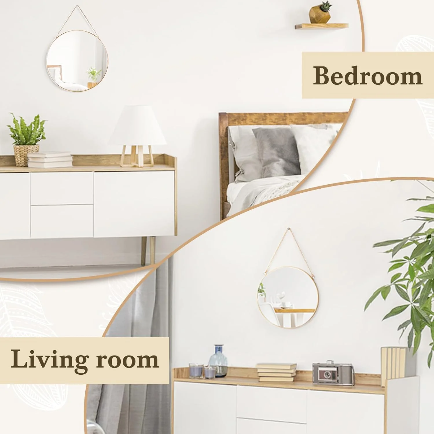 آینه دایره ای آویز داهی، دکور دیواری، آینه گرد طلایی کوچک با زنجیر آویز برای اتاق نشیمن، حمام، اتاق خواب، طلایی، 29.84 * 29.84 سانتی متر آینه دایره ای آویز داهی، دکور دیواری، آینه گرد طلایی کوچک با زنجیر آویز برای اتاق نشیمن، حمام، اتاق خواب، طلایی، 29.84 * 29.84 سانتی متر