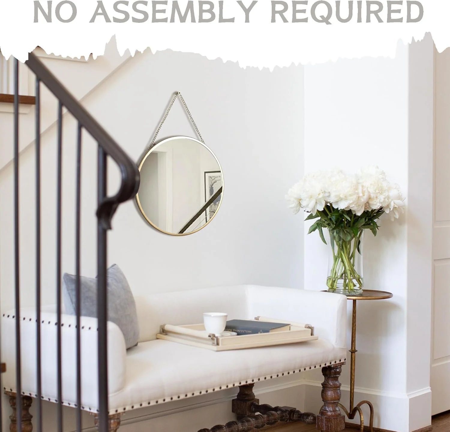 آینه گرد آویز دکوری Decoccino، آینه طلایی گرد با زنجیر آویز برای حمام، اتاق خواب، میز آرایش، اتاق نشیمن، ورودی، 10 اینچ در 10 اینچ آینه گرد آویز دکوری Decoccino، آینه طلایی گرد با زنجیر آویز برای حمام، اتاق خواب، میز آرایش، اتاق نشیمن، ورودی، 10 اینچ در 10 اینچ