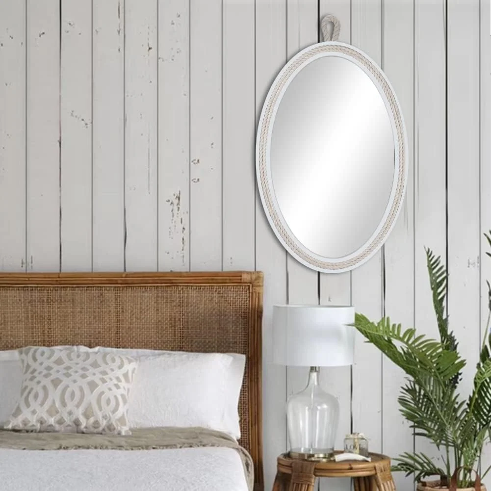 آینه دیواری طرح مزرعه با طناب، آینه تزئینی با حلقه آویز، آینه دریایی ساحلی، 61 سانتی متر طول در 40.6 سانتی متر عرض، بیضی، سفید، بیضی 61 سانتی متر طول در 40.6 سانتی متر عرض آینه دیواری طرح مزرعه با طناب، آینه تزئینی با حلقه آویز، آینه دریایی ساحلی، 61 سانتی متر طول در 40.6 سانتی متر عرض، بیضی، سفید، بیضی 61 سانتی متر طول در 40.6 سانتی متر عرض