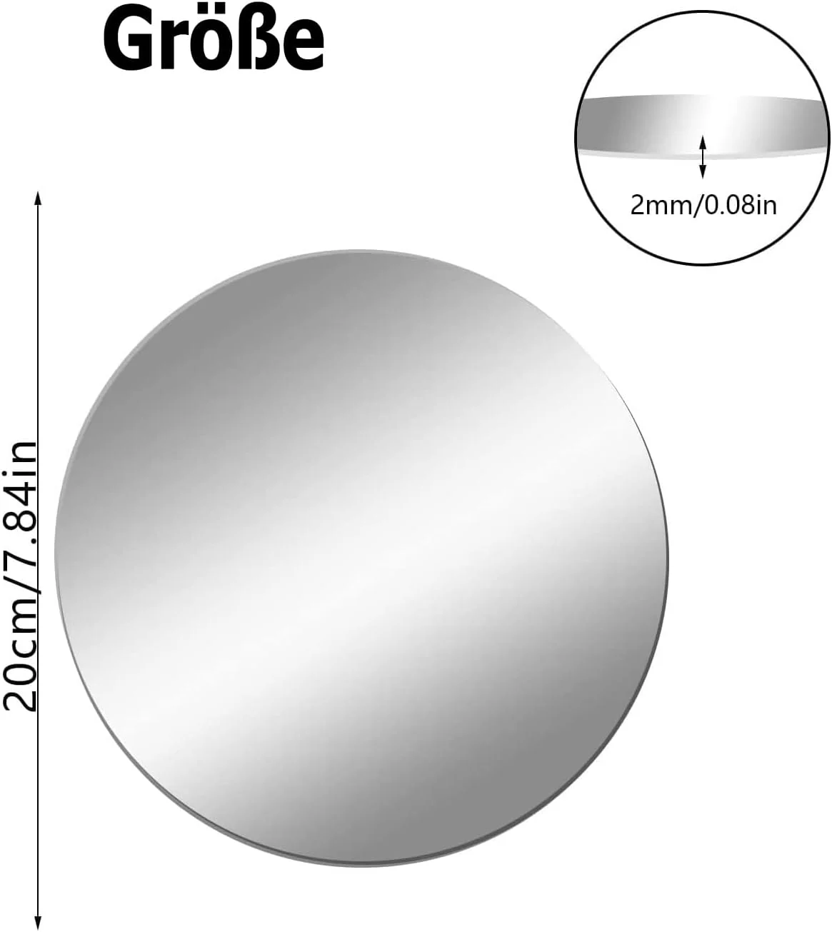 JMNHSOA بسته 2 عددی استیکر آینه دیواری دایره ای گرد، آینه تزئینی، DIY، دکوراسیون دیواری آینه اکریلیک 20 سانتی متری، خود چسب، آینه HD انعطاف پذیر برای اتاق خواب، اتاق نشیمن (2 میلی متر) JMNHSOA بسته 2 عددی استیکر آینه دیواری دایره ای گرد، آینه تزئینی، DIY، دکوراسیون دیواری آینه اکریلیک 20 سانتی متری، خود چسب، آینه HD انعطاف پذیر برای اتاق خواب، اتاق نشیمن (2 میلی متر)
