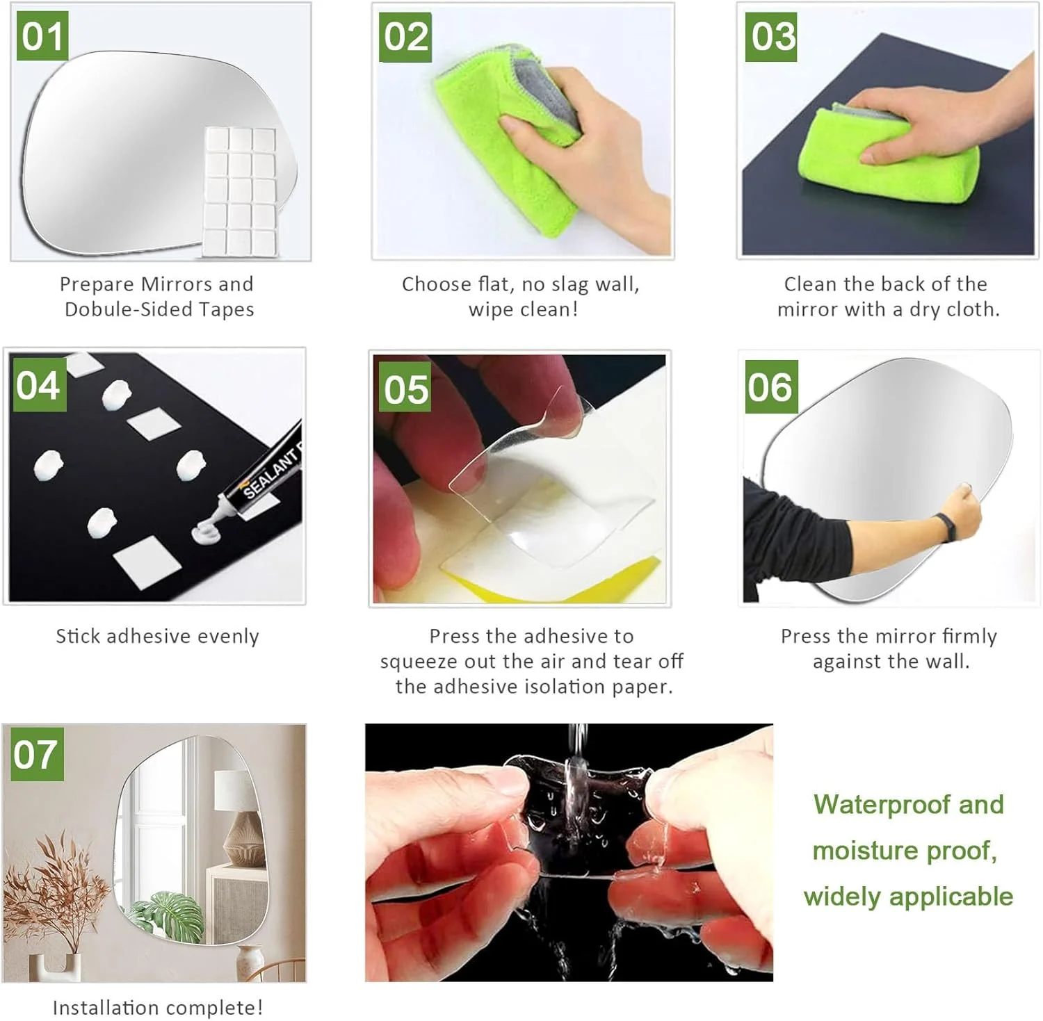 آینه خودچسب JMITHA، آینه نامنظم، شیشه HD، آینه دیواری چسبی برای آرایش، آینه حمام، آینه تزئینی برای راهرو، اتاق نشیمن، اتاق خواب آینه خودچسب JMITHA، آینه نامنظم، شیشه HD، آینه دیواری چسبی برای آرایش، آینه حمام، آینه تزئینی برای راهرو، اتاق نشیمن، اتاق خواب