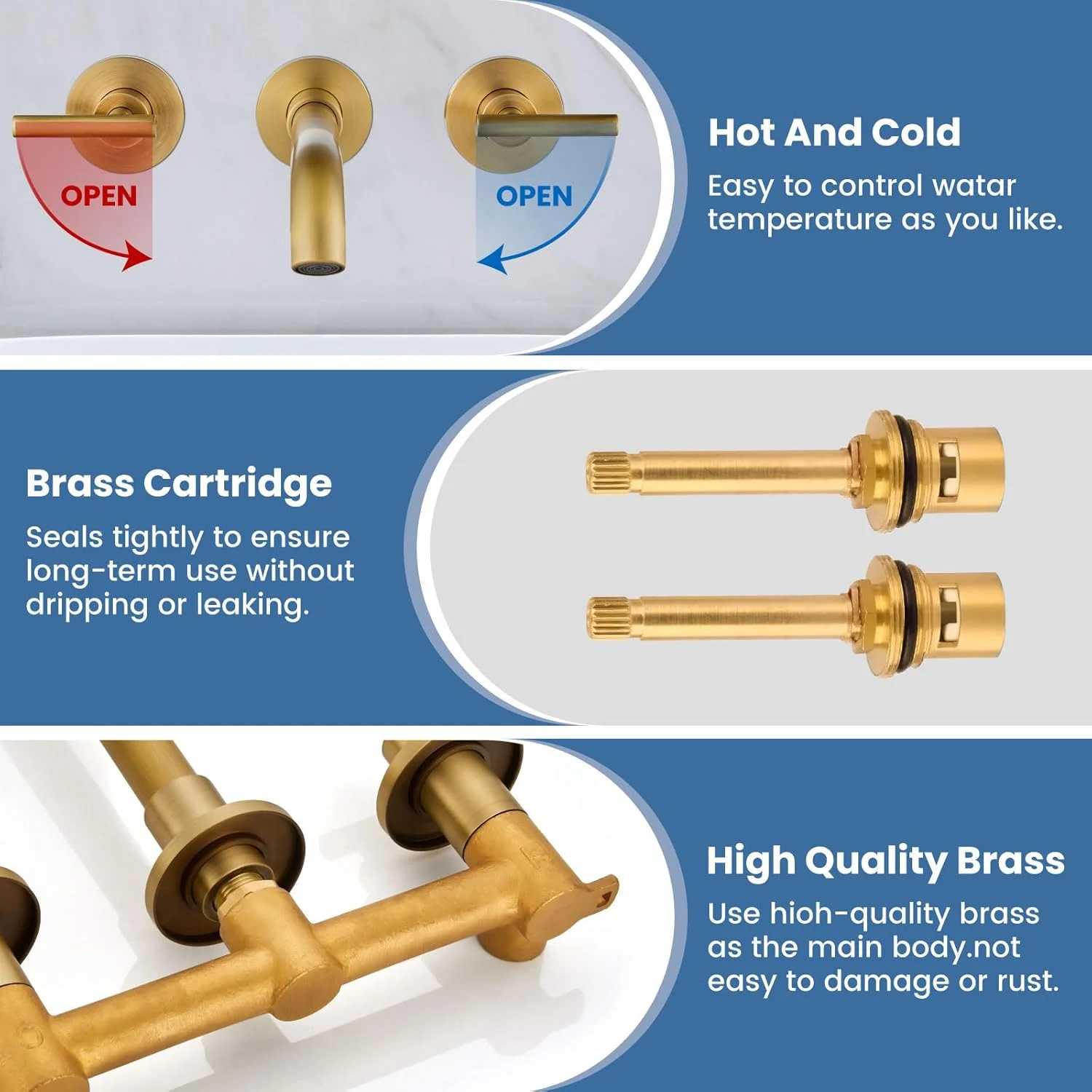 شیر روشویی دیواری سه سوراخه برنجی عتیقه ایروئیدا، شیر روشویی دو دسته، شیر پرکن وان دیواری شیر روشویی دیواری سه سوراخه برنجی عتیقه ایروئیدا، شیر روشویی دو دسته، شیر پرکن وان دیواری