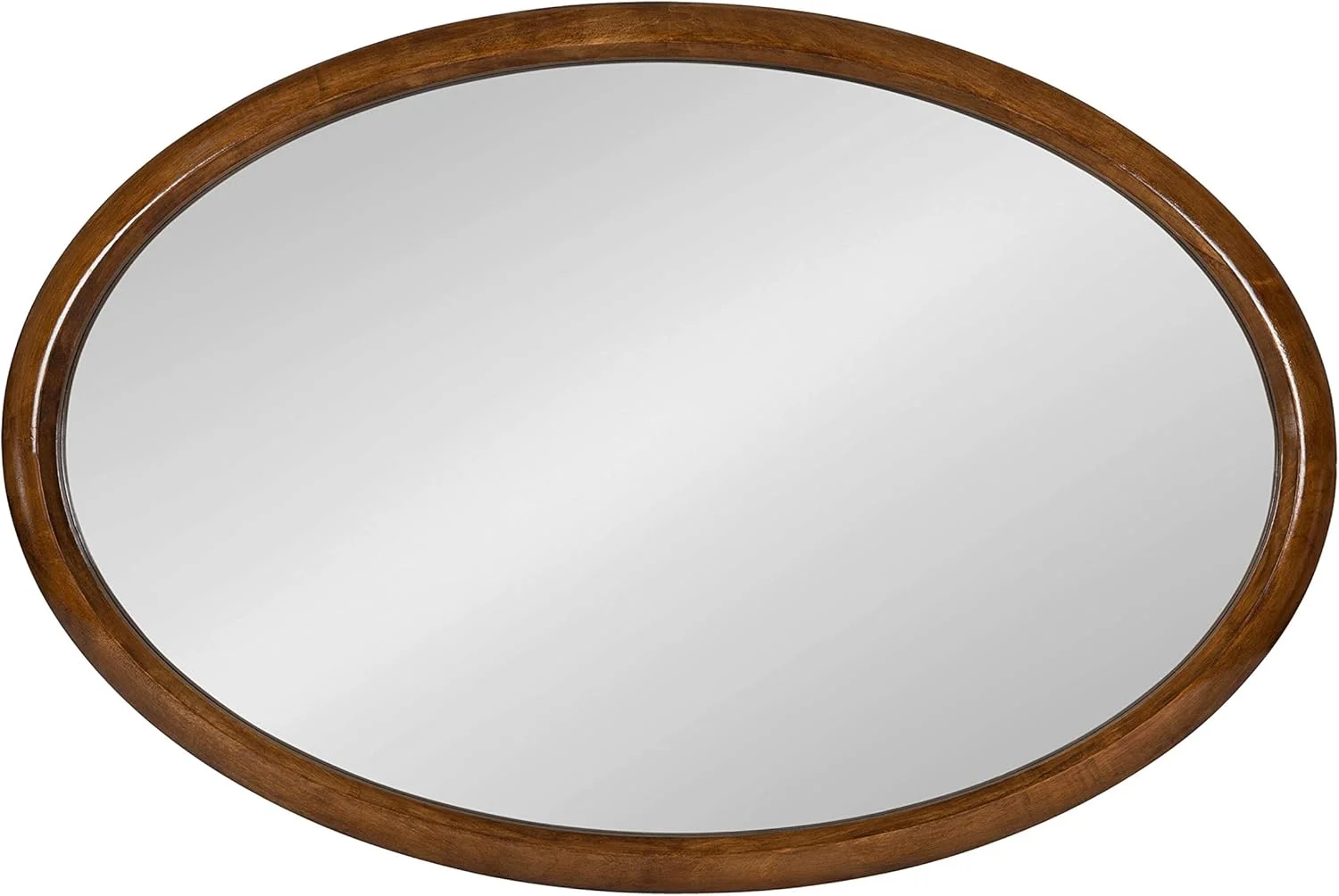 آینه دیواری چوبی بیضی شکل با قاب چوبی سنتی کیت و لورل پائو، 61x91 سانتی متر، قهوه ای گردویی، آینه تزئینی برای دیوار آینه دیواری چوبی بیضی شکل با قاب چوبی سنتی کیت و لورل پائو، 61x91 سانتی متر، قهوه ای گردویی، آینه تزئینی برای دیوار