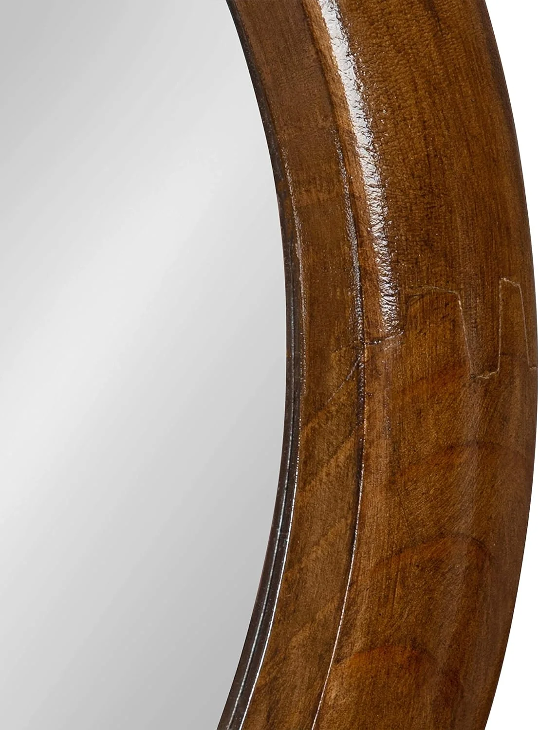 آینه دیواری چوبی بیضی شکل با قاب چوبی سنتی کیت و لورل پائو، 61x91 سانتی متر، قهوه ای گردویی، آینه تزئینی برای دیوار آینه دیواری چوبی بیضی شکل با قاب چوبی سنتی کیت و لورل پائو، 61x91 سانتی متر، قهوه ای گردویی، آینه تزئینی برای دیوار