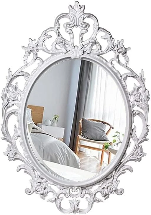 آینه دیواری بیضی عتیقه شیک جانز دکور - آینه تزئینی وینتیج برای اتاق نشیمن، اتاق خواب، حمام و راهرو | آینه دیواری شیک با قاب پلاستیکی برای دکوراسیون کلاسیک (بزرگ) آینه دیواری بیضی عتیقه شیک جانز دکور - آینه تزئینی وینتیج برای اتاق نشیمن، اتاق خواب، حمام و راهرو | آینه دیواری شیک با قاب پلاستیکی برای دکوراسیون کلاسیک (بزرگ)