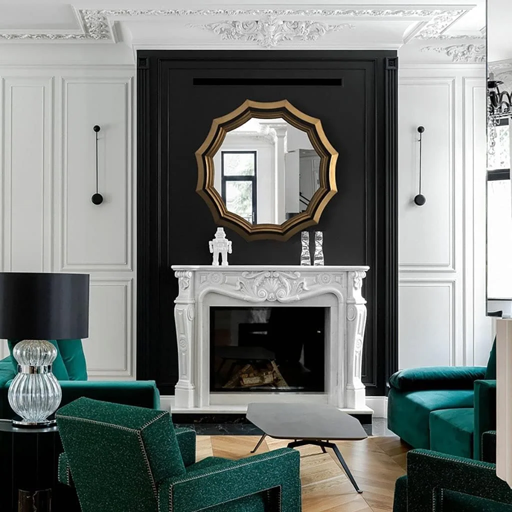 آینه دیواری تزئینی JDOSHIS، آینه آرایشی دیواری، آینه بزرگ، دکوراسیون دیواری مناسب برای حمام، اتاق نشیمن، اتاق خواب، راهرو ورودی