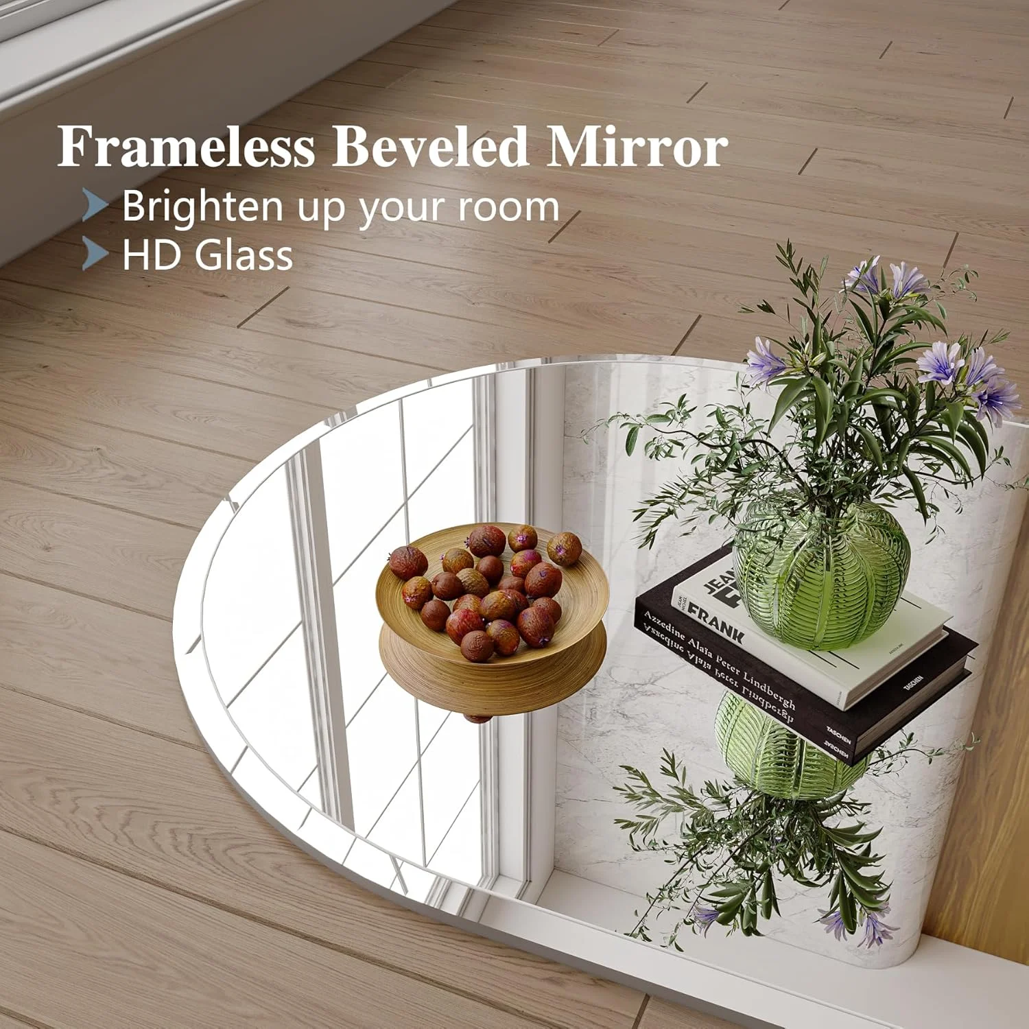 آینه قدی کمانی بدون قاب JIINGYO، 50x75 سانتیمتر، مناسب برای سرویس بهداشتی، آینه دیواری کمانی با لبه پخدار، آینه کمانی تزئینی برای اتاق خواب، ورودی و اتاق نشیمن آینه قدی کمانی بدون قاب JIINGYO، 50x75 سانتیمتر، مناسب برای سرویس بهداشتی، آینه دیواری کمانی با لبه پخدار، آینه کمانی تزئینی برای اتاق خواب، ورودی و اتاق نشیمن