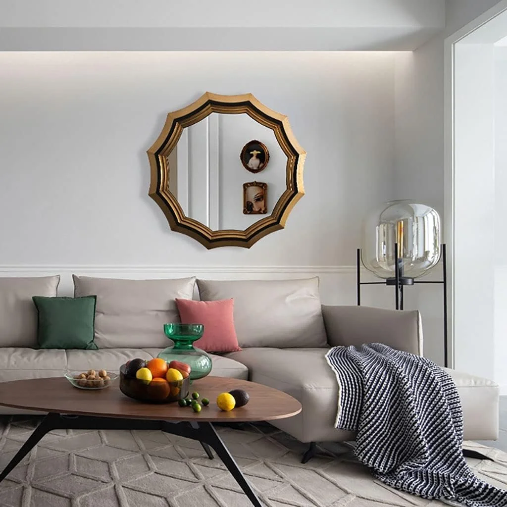 آینه دیواری تزئینی JDOSHIS، آینه آرایشی دیواری، آینه بزرگ، دکوراسیون دیواری مناسب برای حمام، اتاق نشیمن، اتاق خواب، راهرو ورودی