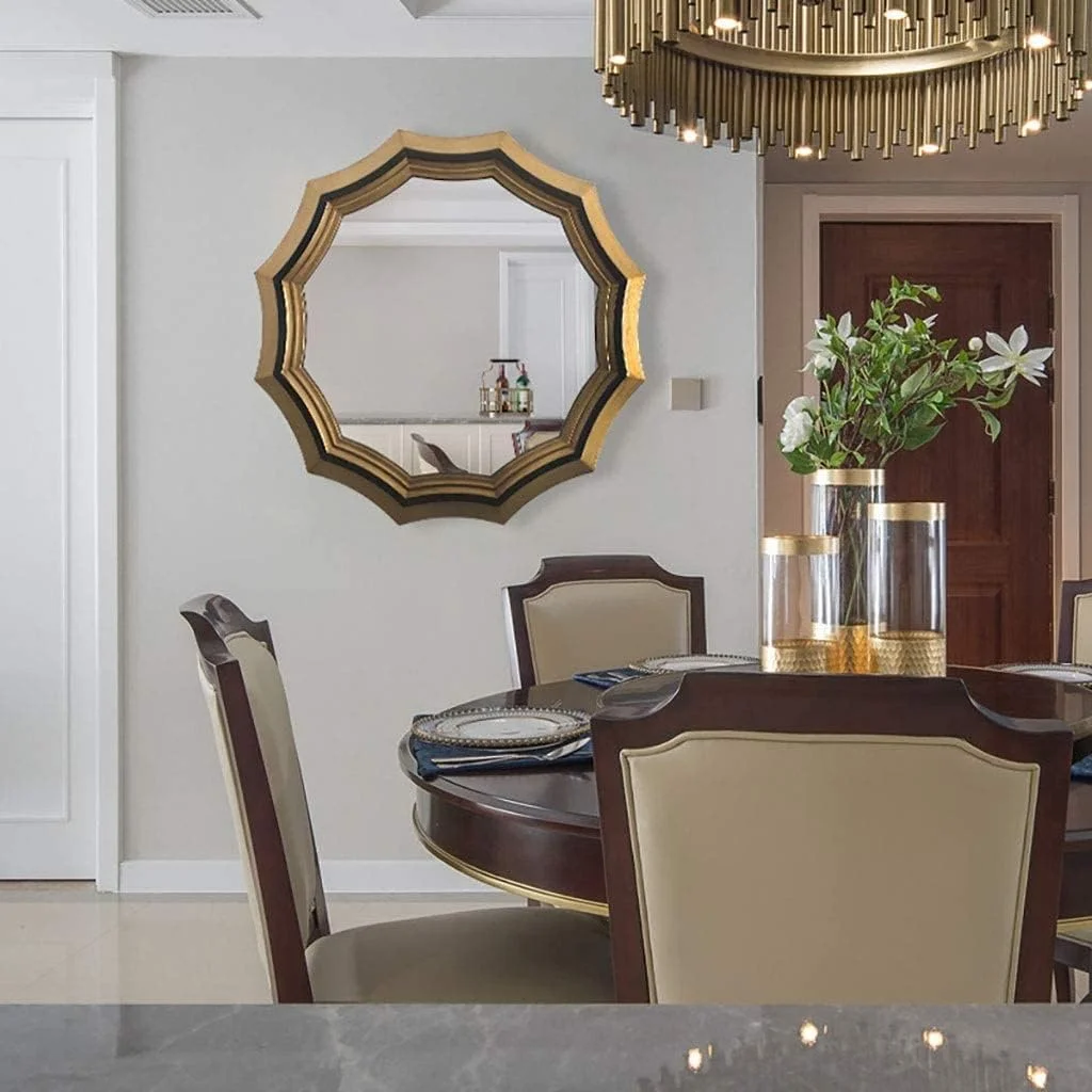 آینه دیواری تزئینی JDOSHIS، آینه آرایشی دیواری، آینه بزرگ، دکوراسیون دیواری مناسب برای حمام، اتاق نشیمن، اتاق خواب، راهرو ورودی