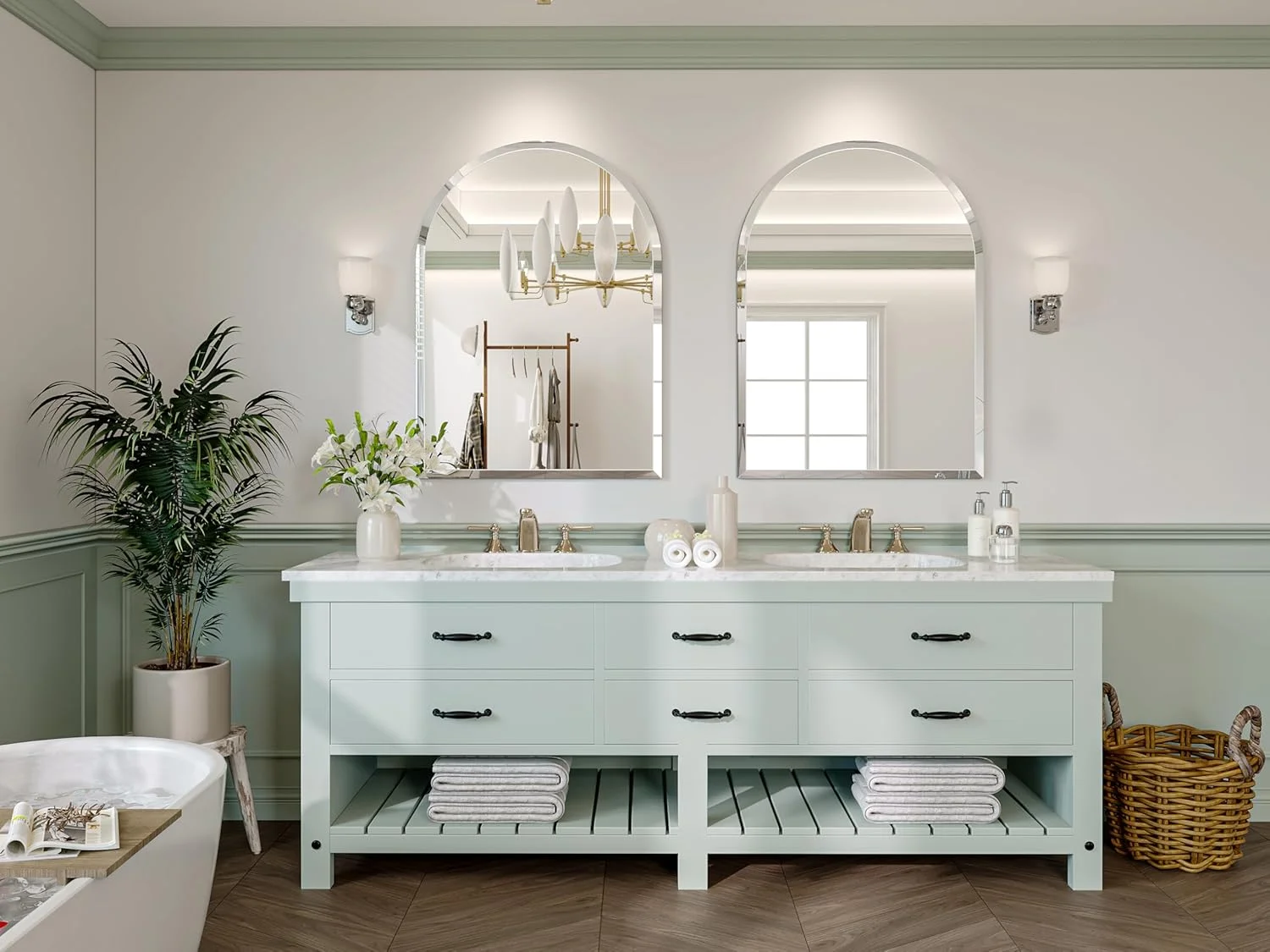 آینه قدی کمانی بدون قاب JIINGYO، 50x75 سانتیمتر، مناسب برای سرویس بهداشتی، آینه دیواری کمانی با لبه پخدار، آینه کمانی تزئینی برای اتاق خواب، ورودی و اتاق نشیمن آینه قدی کمانی بدون قاب JIINGYO، 50x75 سانتیمتر، مناسب برای سرویس بهداشتی، آینه دیواری کمانی با لبه پخدار، آینه کمانی تزئینی برای اتاق خواب، ورودی و اتاق نشیمن