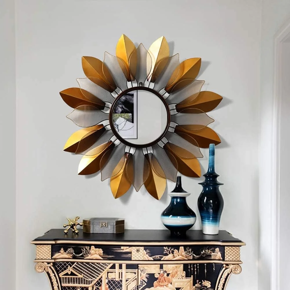 آینه تزئینی سه بعدی JDOSHIS، آینه آویز، آینه دیواری گرد اتاق نشیمن و اتاق خواب به سبک رترو، لوازم جانبی شیک منزل، هدیه برای خانم ها و مادران، 80x80 سانتی متر آینه تزئینی سه بعدی JDOSHIS، آینه آویز، آینه دیواری گرد اتاق نشیمن و اتاق خواب به سبک رترو، لوازم جانبی شیک منزل، هدیه برای خانم ها و مادران، 80x80 سانتی متر